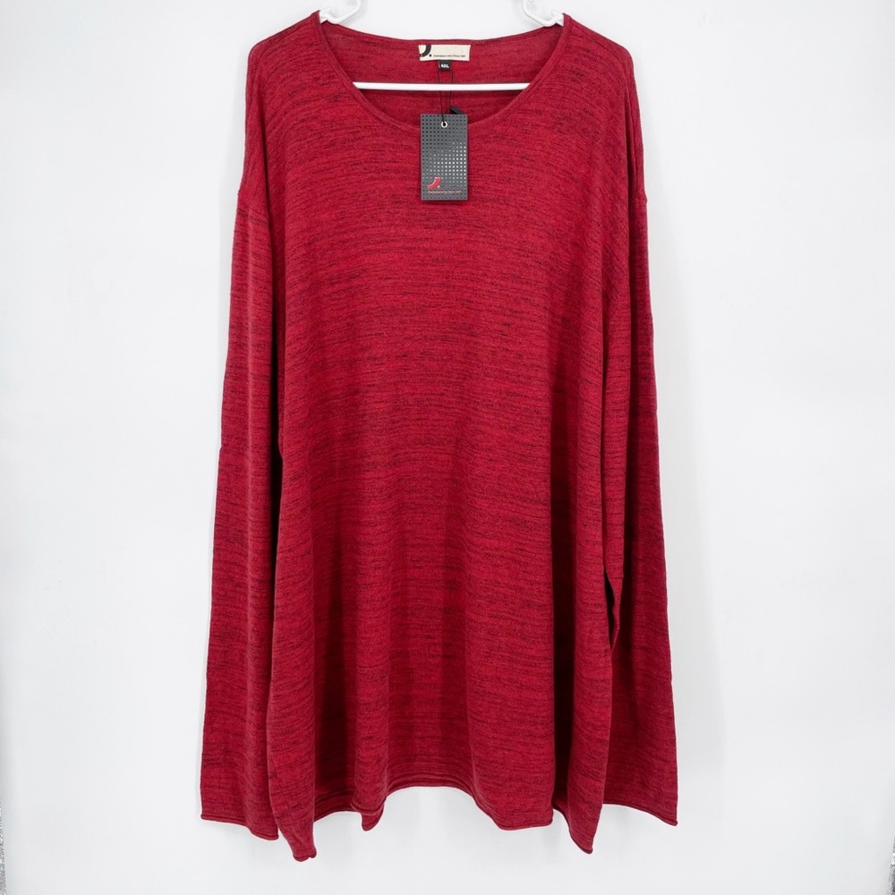 Dressmann Cotton Round Neck Sweater Heather Red‎ Knit